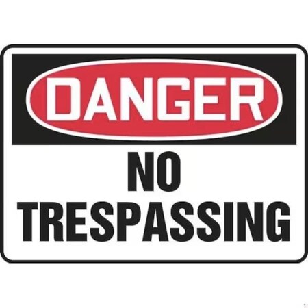 Accuform OSHA DANGER SAFETY SIGN NO MATR112VP MATR112VP